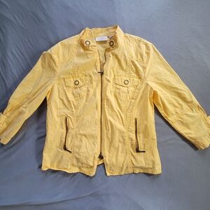 Chico's Butter Yellow Utility Jacket - Size 1